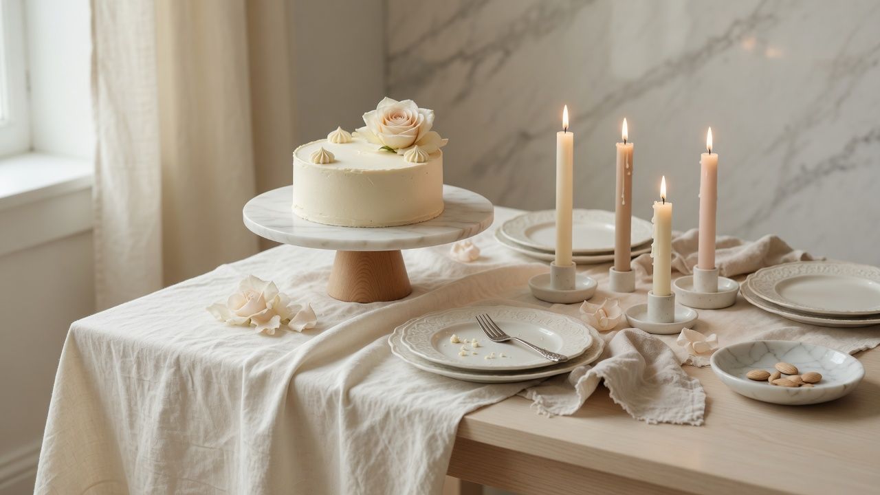 A dessert table at a small party